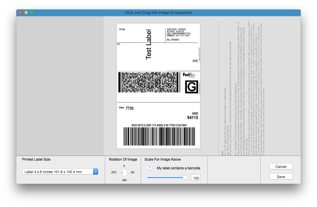 Print shipping labels directly from the Fedex website to your thermal